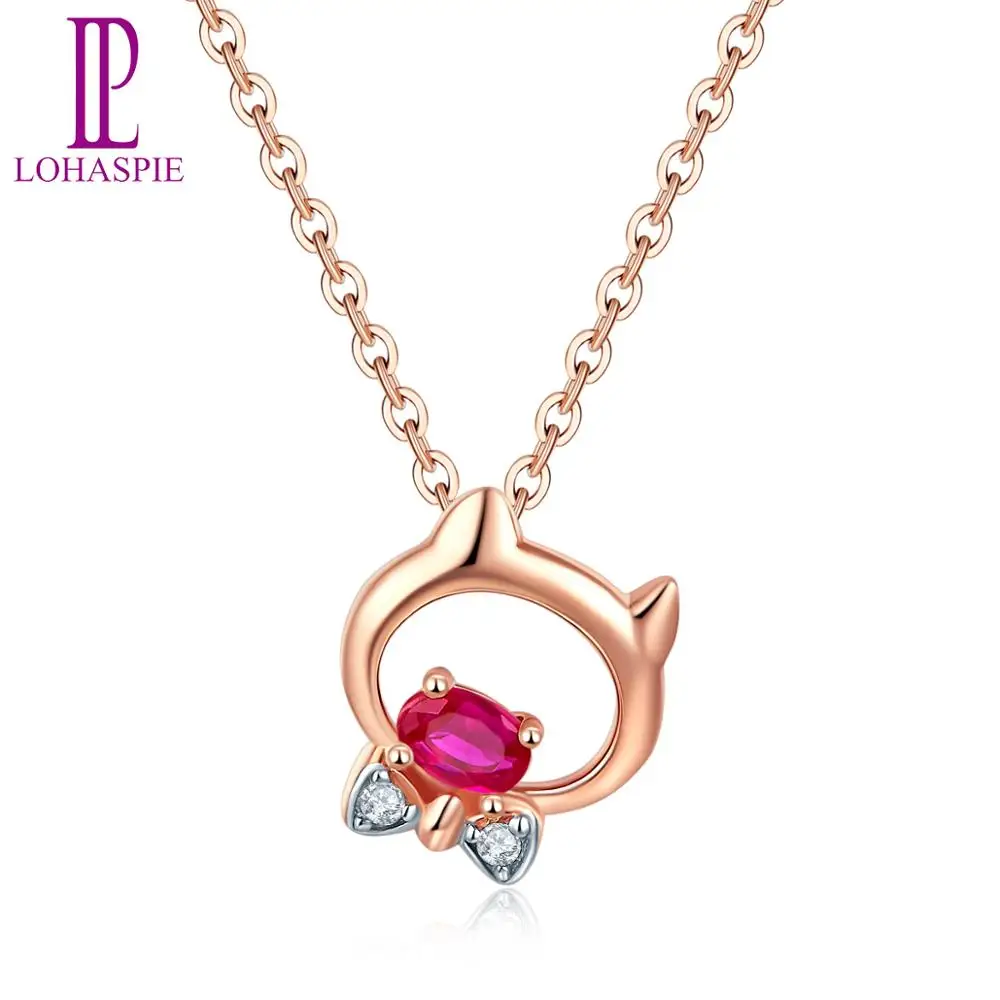 Ювелирные изделия с камнем LP подвеска из розового золота 18 карат натуральным