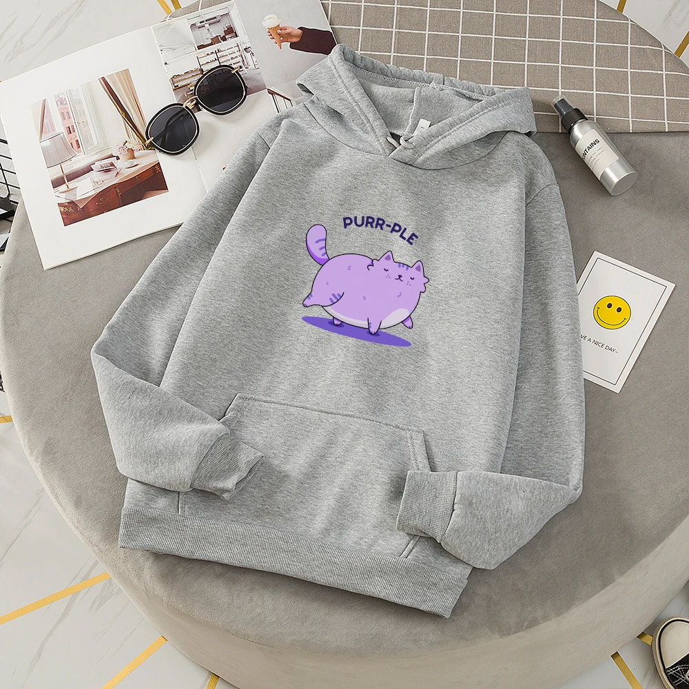 Cat Print Hoodie with Pocket Streetwear Oversize Long Sleeve Sweetshirt Warm Hoodies for Women Hoody Girl Sudadera Mujer Fashion