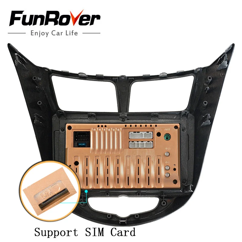 Funrover Android9.0 8 ядерный 64G Автомобильный Радио DVD мультимедийный плеер для hyundai Solaris Verna Accent 2011- DSP gps навигация ips