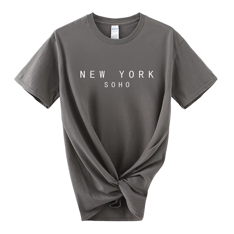 Женские футболки с надписью New York Soho хлопковая Повседневная забавная футболка