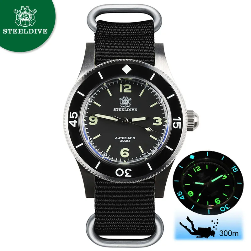 Мужские автоматические часы STEELDIVE s Diver 200 м водонепроницаемые механические NH35