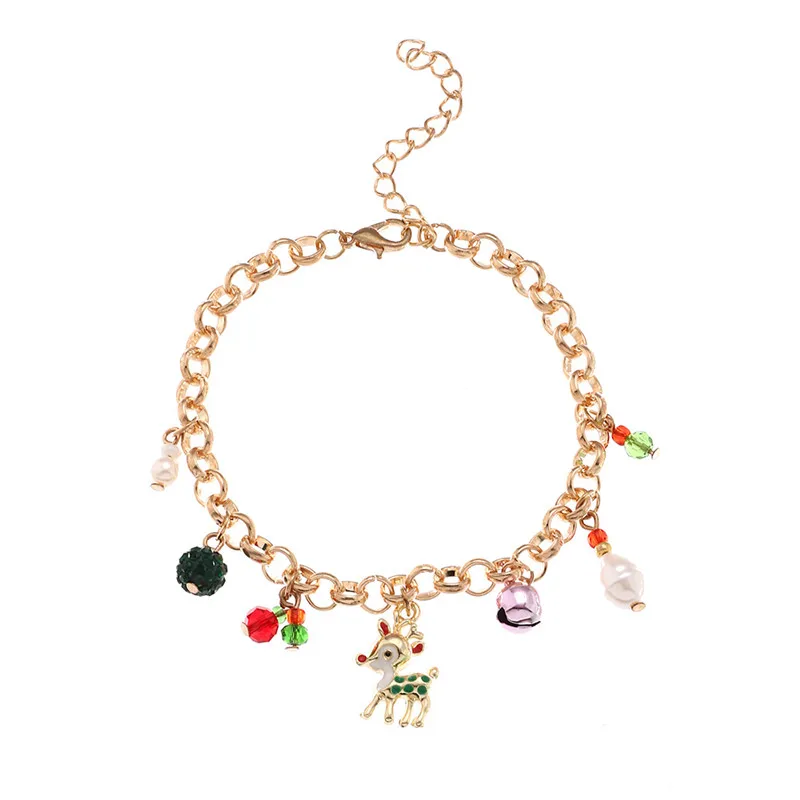 

American and European Gothic Christmas Gifts Golden Metal Cute Pendant Barcelet for Women Free Shipping Bransoletki Damskie