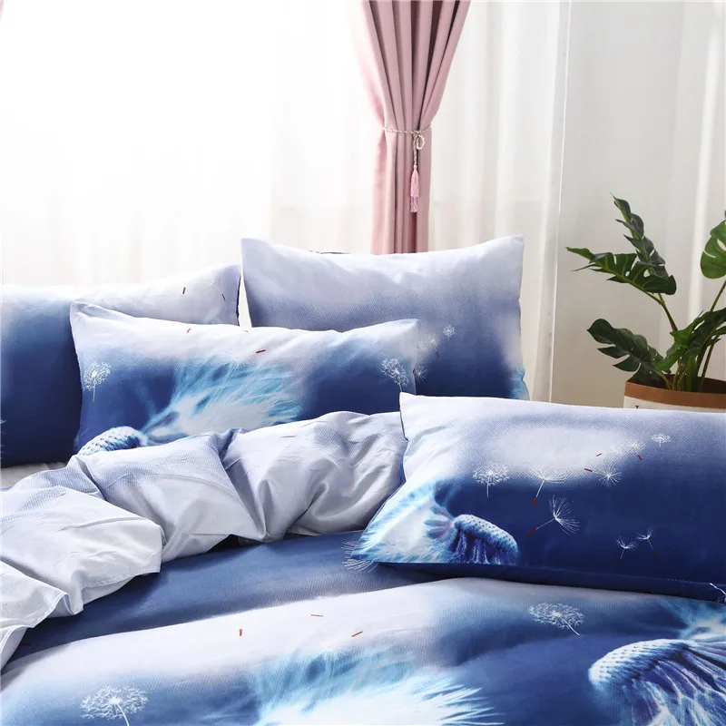 Комплект постельного белья из 3 предметов с цветочным принтом и