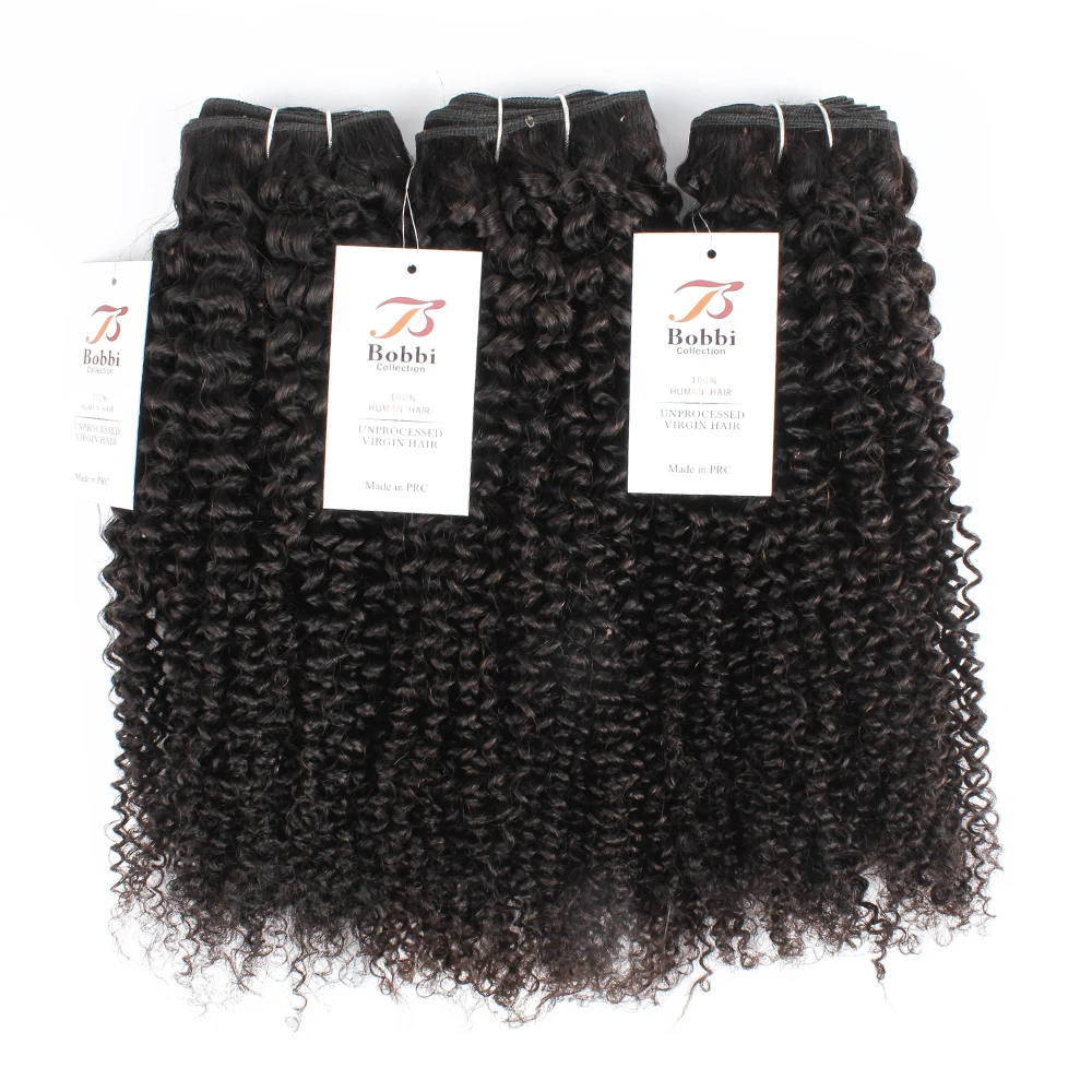 

Bobbi Collection 2/3/4 Bundles Afro Kinky Curly 10-26 inch Natural Color Brazilian Hair Weave Bundles Remy Human Hair Extension