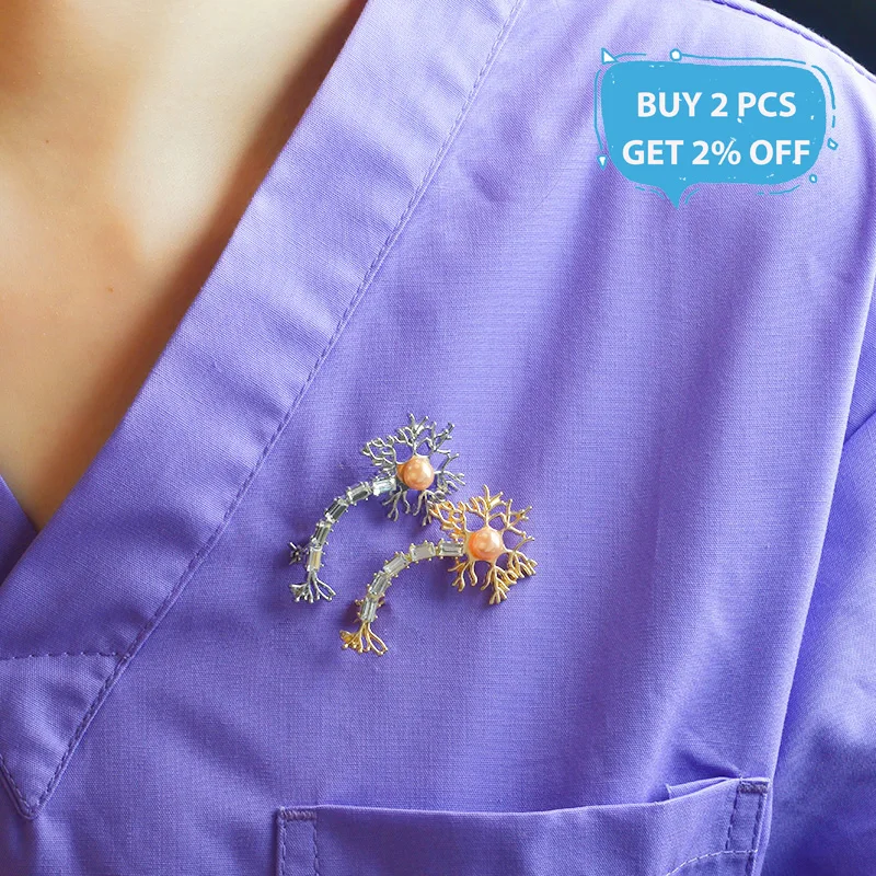 Эмалевая Булавка С нейроном значок с жемчугом и кристаллами для сотового мозга