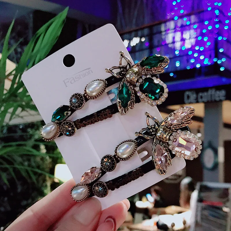

Luxury Bee Metal Pearl Hairpin Palace Style Elegant Retro Hair Clips For Women Girl Fashion Hair Accessories 2021
