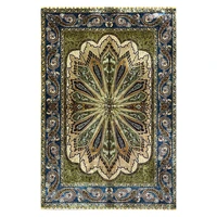 3x4 5 feet green handmade silk carpet design hand knotted rugs