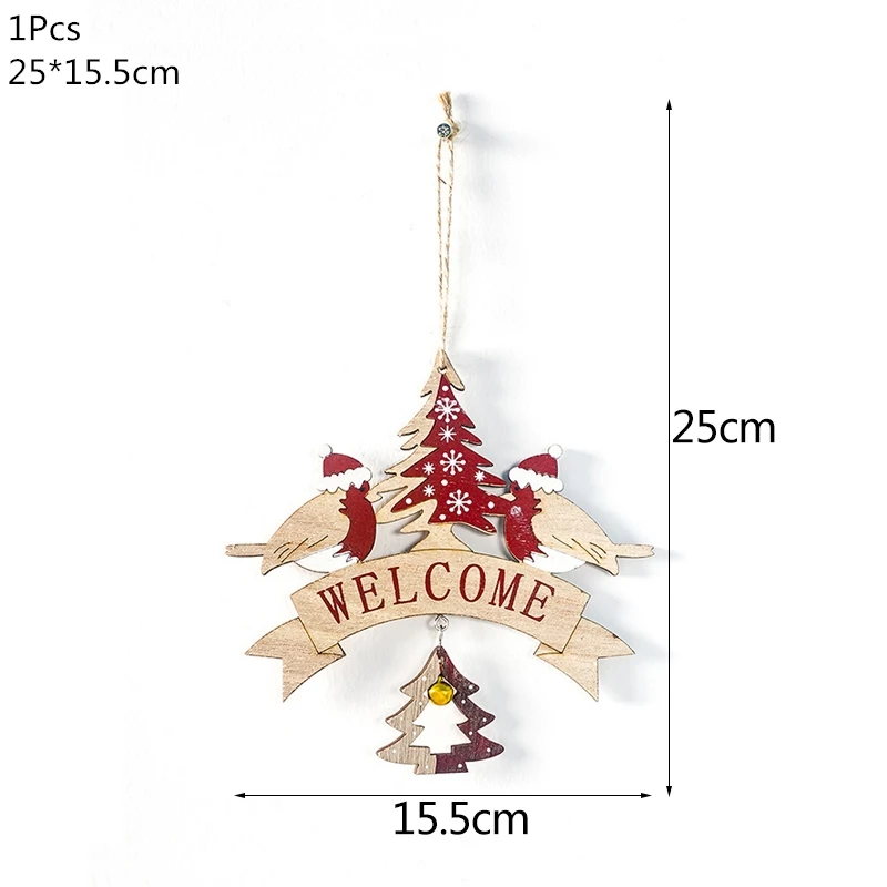 1pcs welcome bird Деревянная Рождественская елка, украшения, деревянная подвеска, автомобиль/Лось/звезда, поделки своими руками, Noel, рождественские украшения для дома, рождественский подарок для детей - Цвет: 1pcs welcome bird