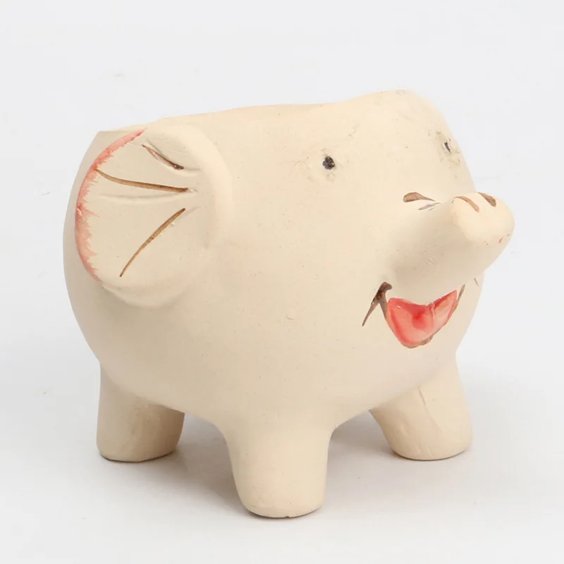 Керамический цветочный горшок с мультяшными животными со львом слоном