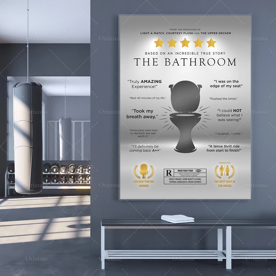 

Nordic Abstract The Bathroom Movie Poster Modern Home Decor Wall Art Canvas Painting Hd Print Modular Pictures ForLiving Room