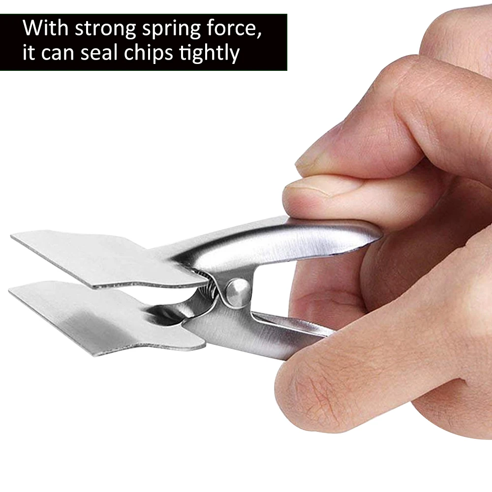 

10PC 3Inch Portable Stainless Steel Food Bag Closure Clip Food Storage Stainless Steel Debris Bag Clip Wide Durable Sealer Clamp