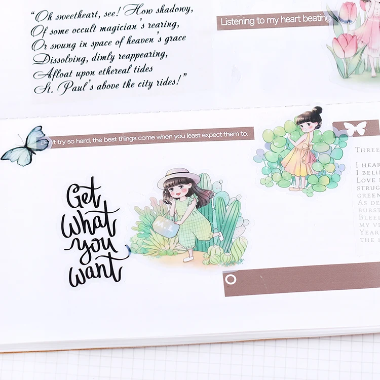 Наклейки бумажные для девочек-подростков поделок и скрапбукинга 15 шт.