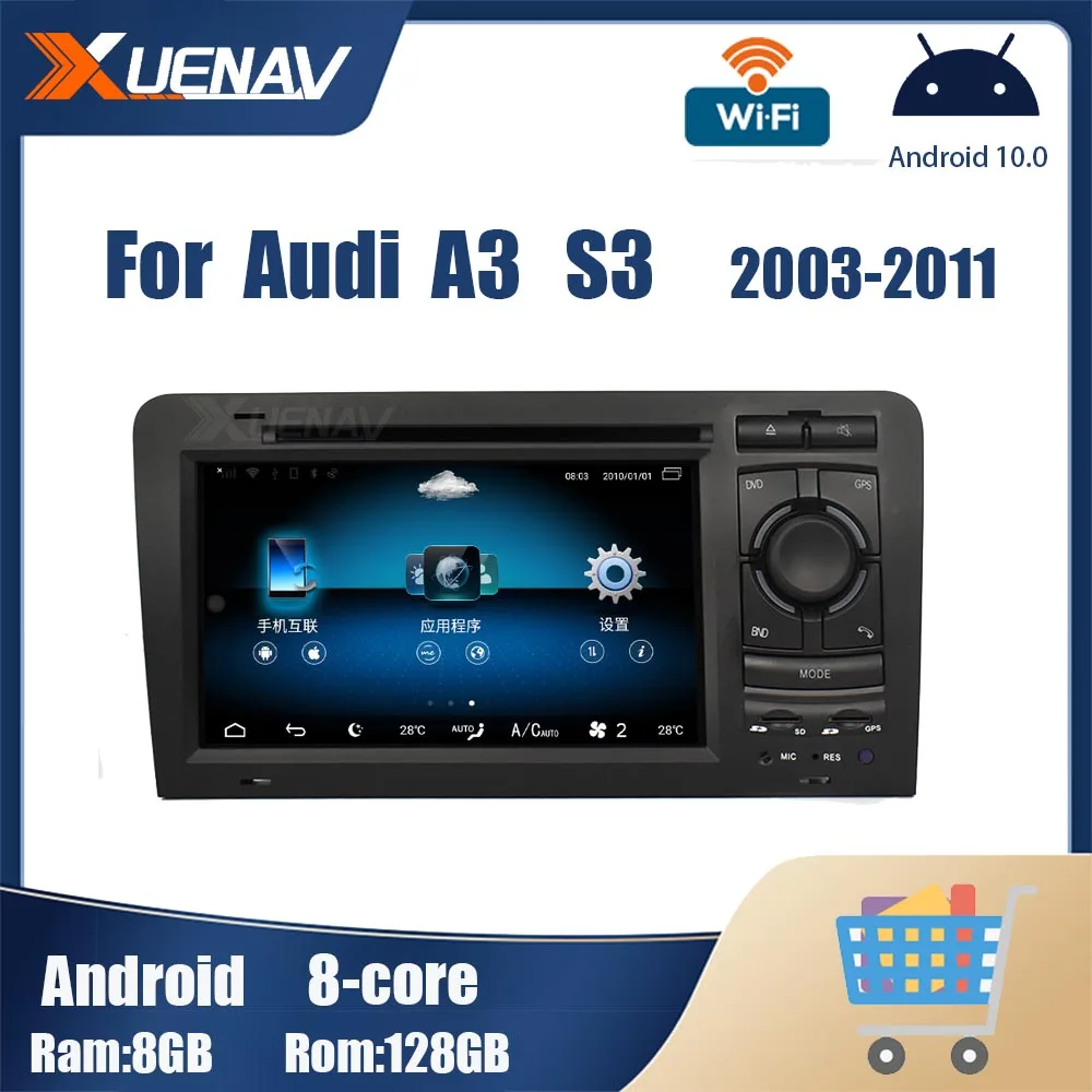 

Автомобильный мультимедийный плеер Android для Audi A3 S3 2003-2011 GPS Радио стерео беспроводной carplay 2 din HD сенсорный экран головное устройство