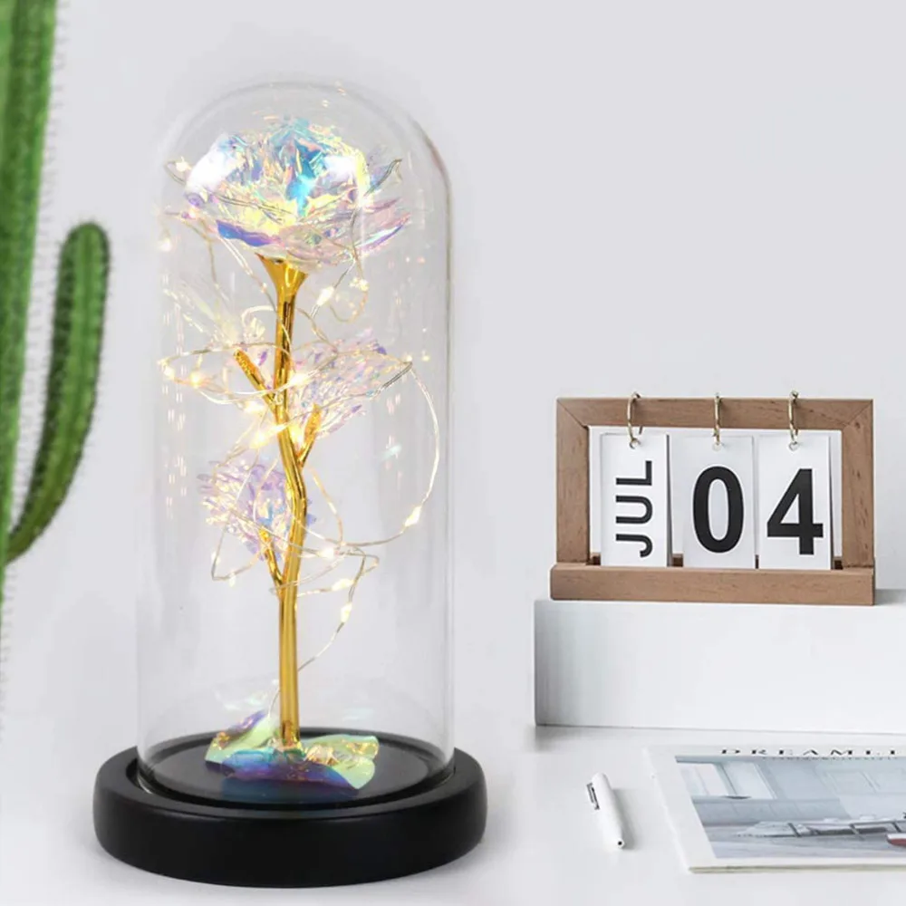 

Fashionable Immortal Flower Lamp Glass Cover Light Simulation Flower Light