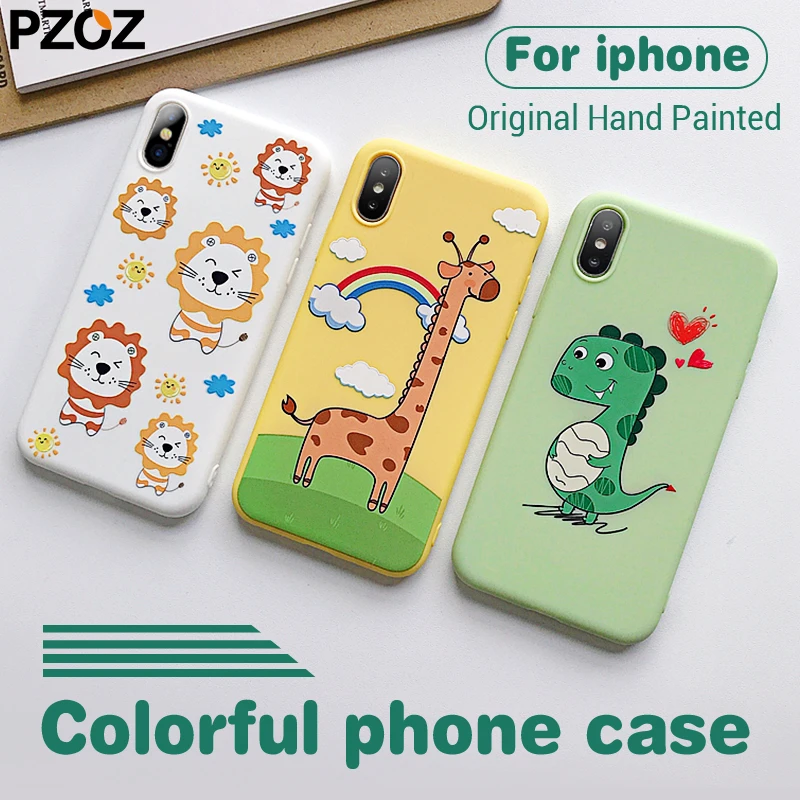 PZOZ для iphone 11 pro x xs max сетевой популярности окрашенный Тонкий чехол 8 7 6 s plus Мягкий