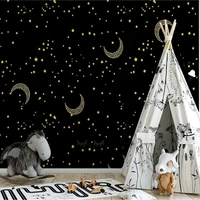 custom 3d mural photo wallpaper cartoon moon and stars for childrens room bedroom decoration wall paper sticker sofa background