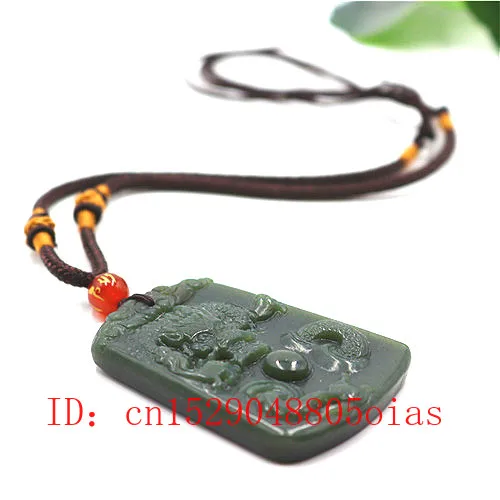 Натуральный китайский Нефритовый дракон кулон ожерелье Модные аксессуары