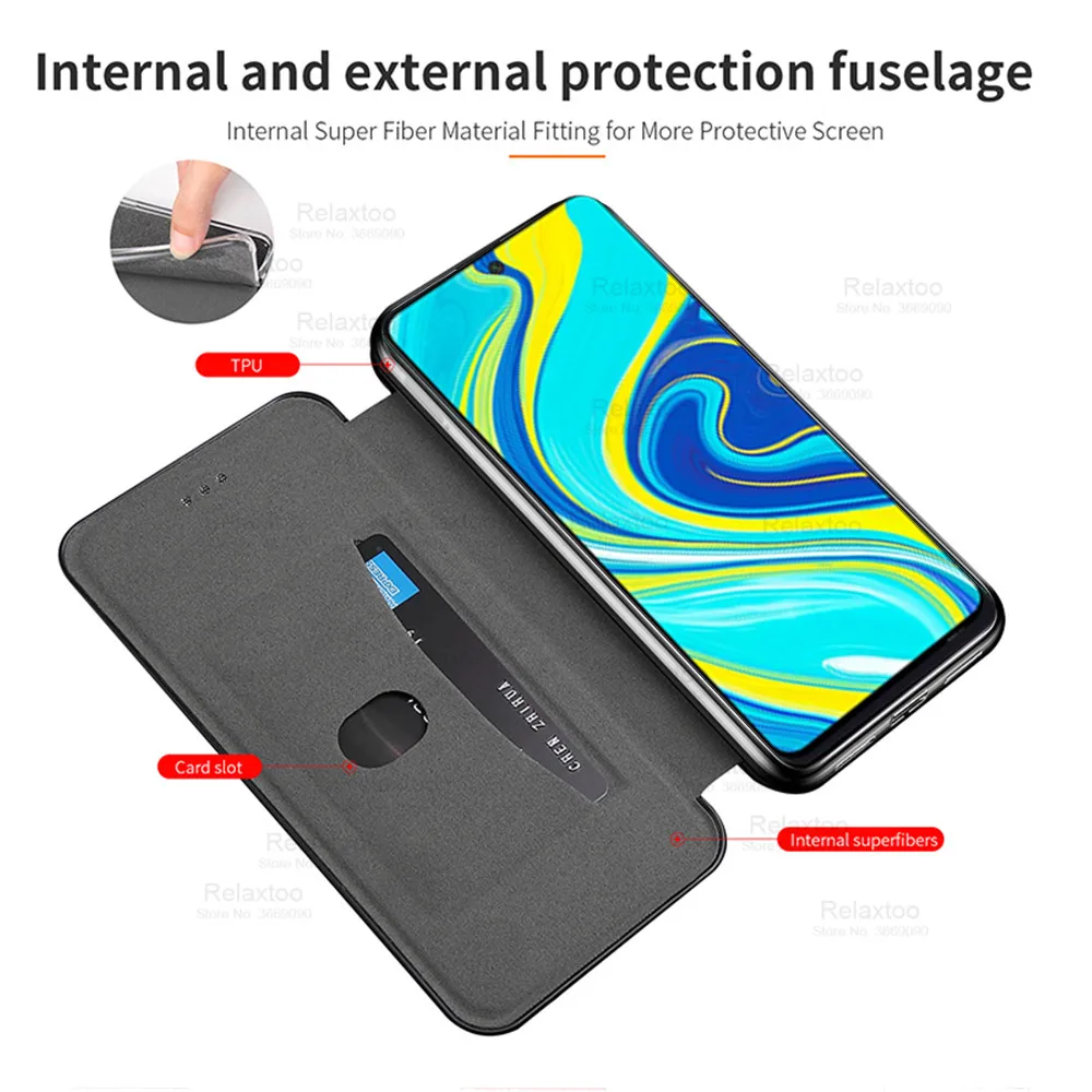 Кожаный флип-чехол для xiaomi redmi note задняя крышка 9s | Мобильные телефоны и