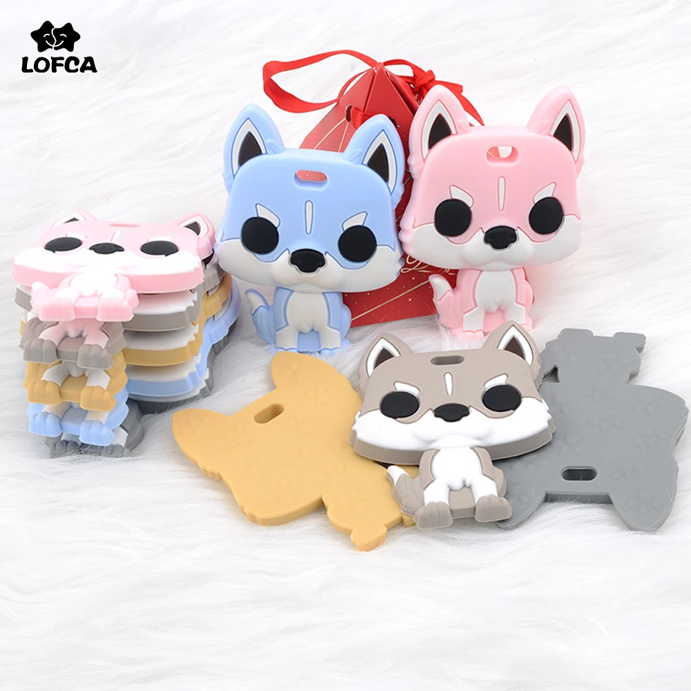 LOFCA 1 шт. силиконовые детские грызунки-погремушки для собак Хаски DIY Изготовление ручной работы ожерелье для кормления Прорезыватель зубов пищевой силиконовый Прорезыватель