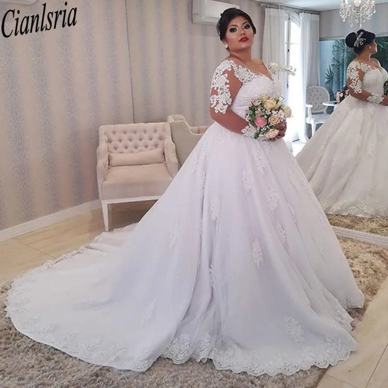 

Винтажные свадебные платья, искусственная иллюзия, длинные рукава, бисер, Аппликации, белые свадебные платья, Арабский Дубай, vestido de noiva
