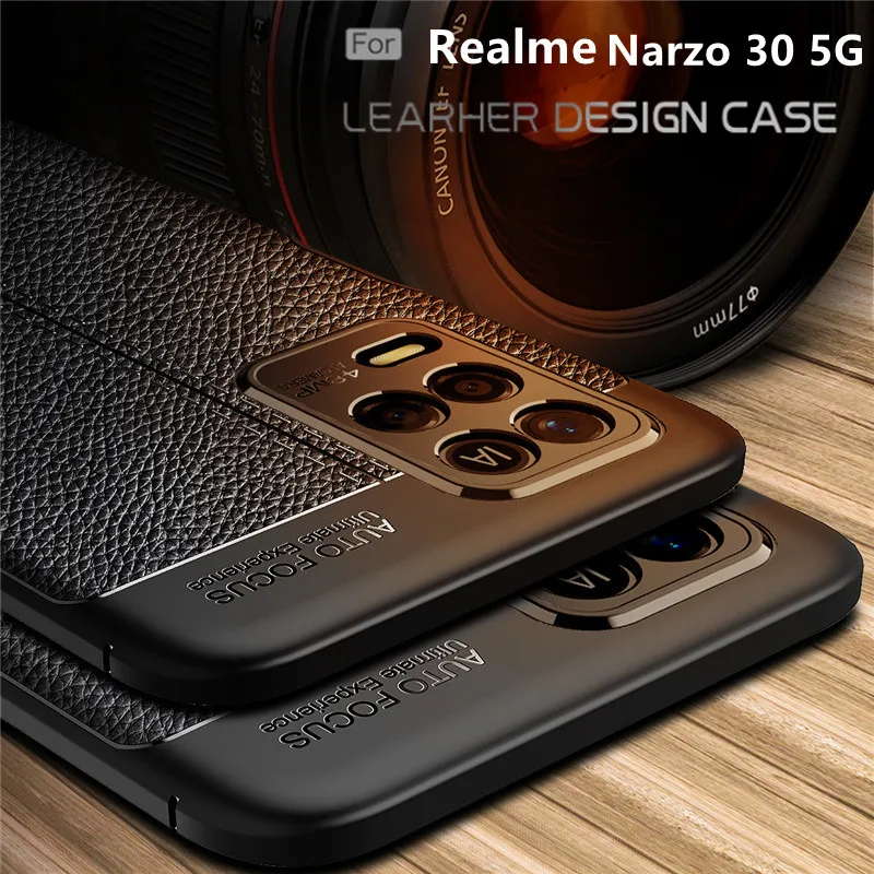 For Cover OPPO Realme Narzo 30 5G Case For Realme Narzo 30 5G Capas Back Soft TPU Leather For Fundas Realme Narzo 30 5G Cover