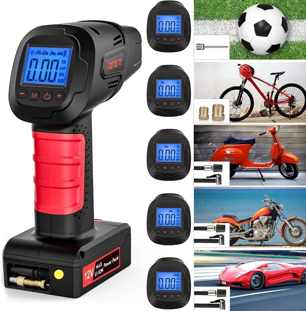 Беспроводной насос для накачивания шин с цифровым манометром воздушный