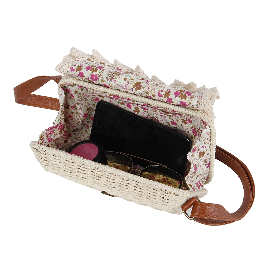 Женские кружевные соломенные сумки INS популярная женская Праздничная Сумочка