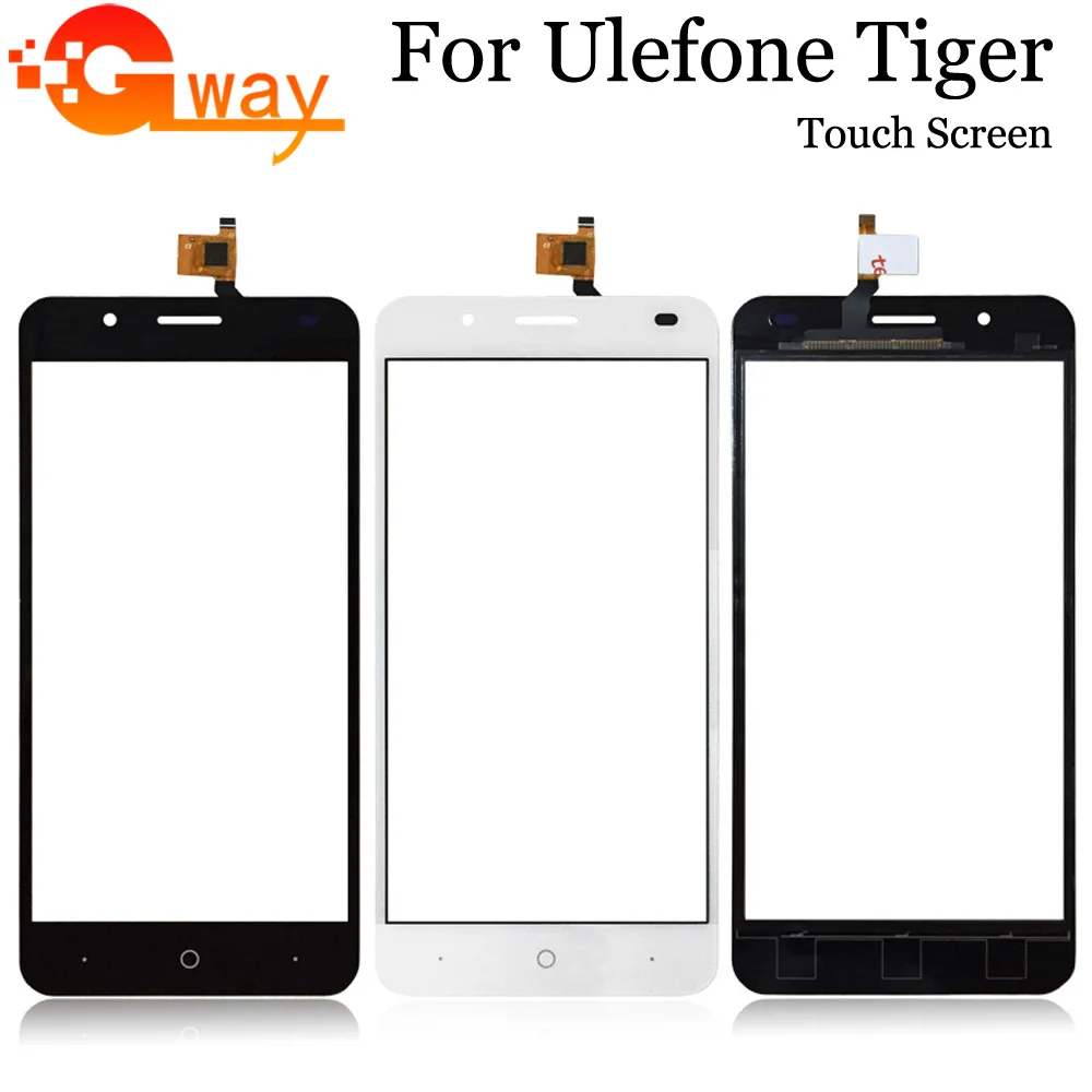 

Черно-белая 5,5 "протестированная сенсорная панель с дигитайзером для Ulefone Tiger, сенсорная панель, переднее стекло, датчик объектива без ЖК-дис...