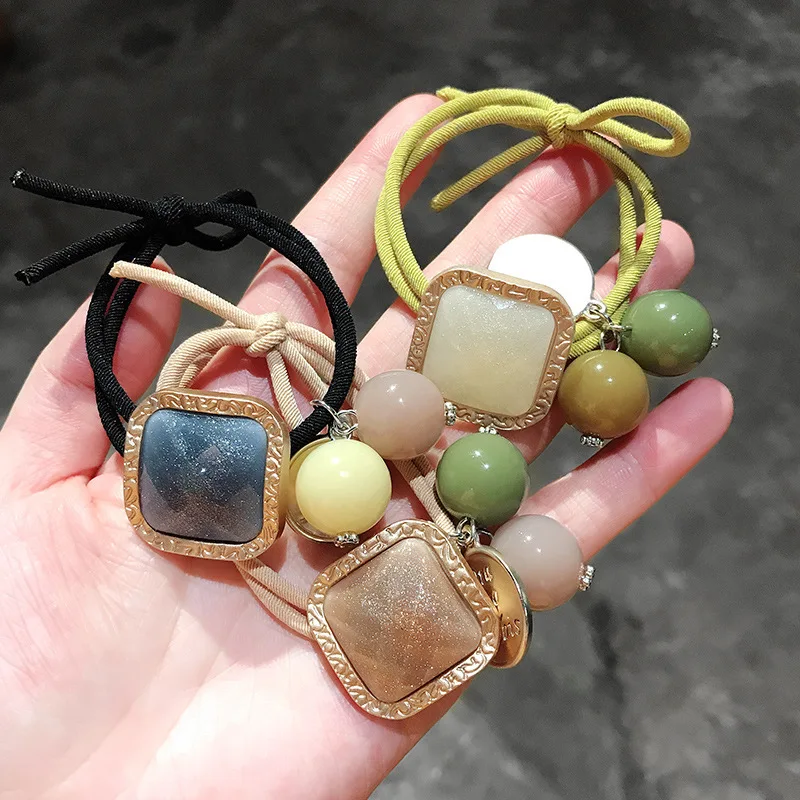 Популярная модная цветная резинка для волос в Корейском стиле с кристаллами