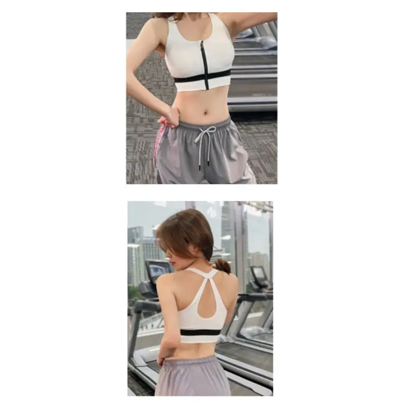 Новый женский ударопрочный спортивный бюстгальтер на молнии с эффектом пуш ап