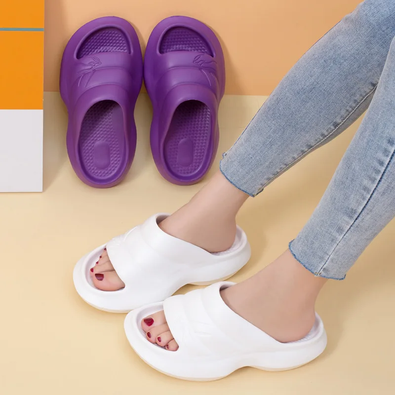 

New Summer Slippers Men Women Indoor EVA high Soft Bottom Sandals Trend Slides Light Beach Home Bathroom Shoes Slippers