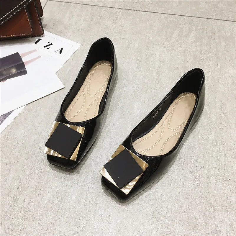 

Ballerina Shoes Women Spring Fashion Ballet Flats Shoes Square Toe Patent Leather ShoesLoafers Women Zapatillas Mujer