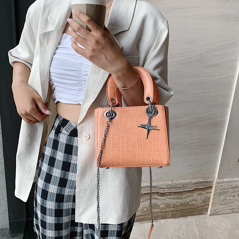 Женский квадратный кошелек тоут с узором под крокодила новинка 2020 женская