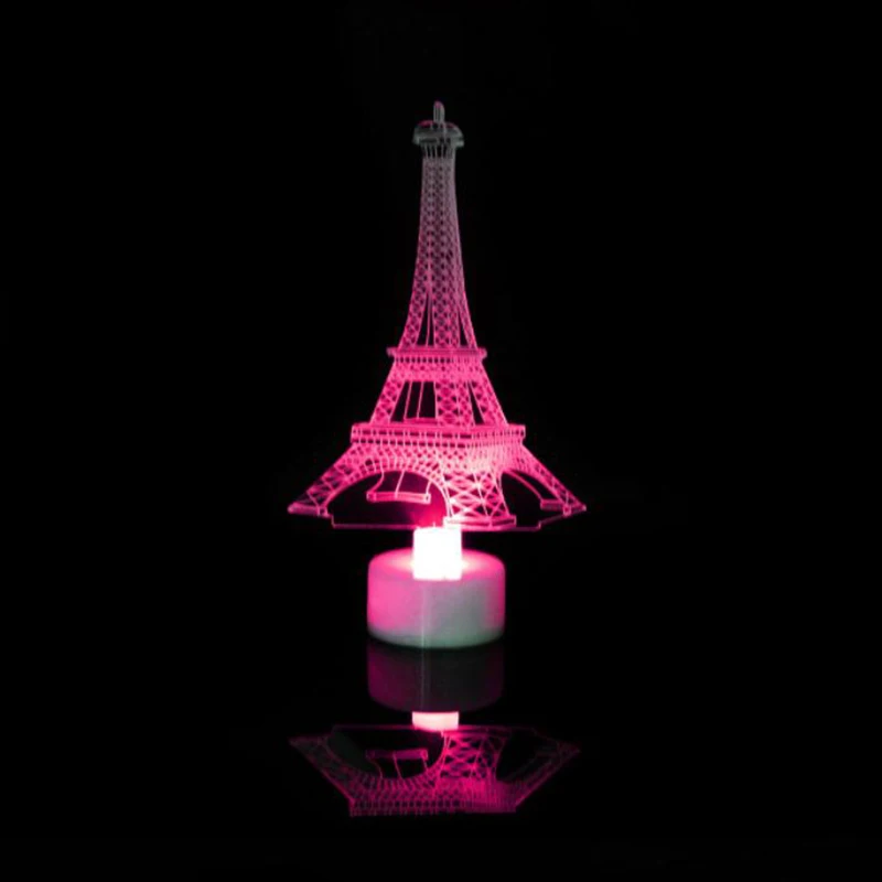 Eiffel Tower Рождественские подарки 3D светодиодный ночник детские игрушки Свадебная вечеринка рождественское декоративное освещение светящийся в темноте Navidad стол Lamparas - Испускаемый цвет: Eiffel Tower