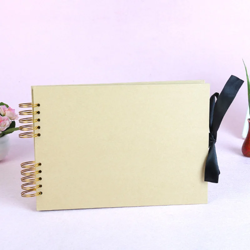 Большой фотоальбом А4 DIY скрапбук 80 страниц бежевая пустая Обложка с картинкой