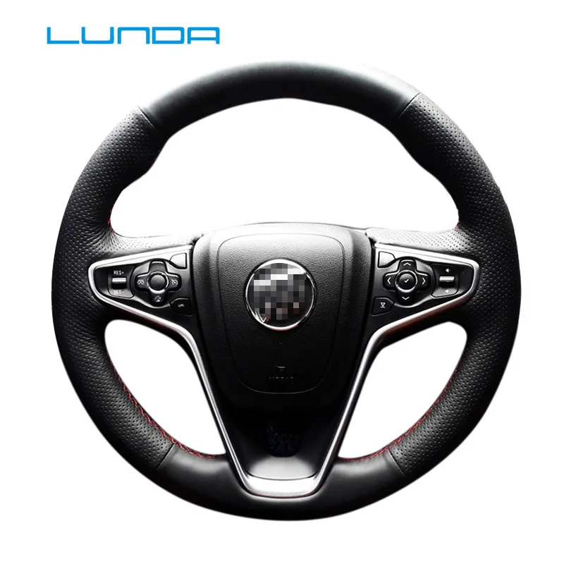 LUNDA чехол на руль автомобиля из искусственной кожи для Buick Regal Opel Insignia 2014 2015 черный