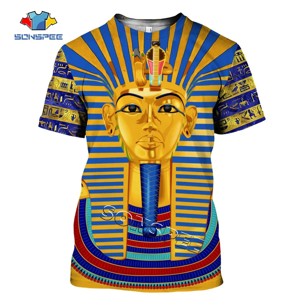 SONSPEE Древний Египет Фараон 3D принт одежда футболка летняя мужская модная