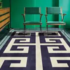 Коврик для гостиной, темно-синий, зеленый, с геометрическим рисунком, прикроватный коврик для спальни