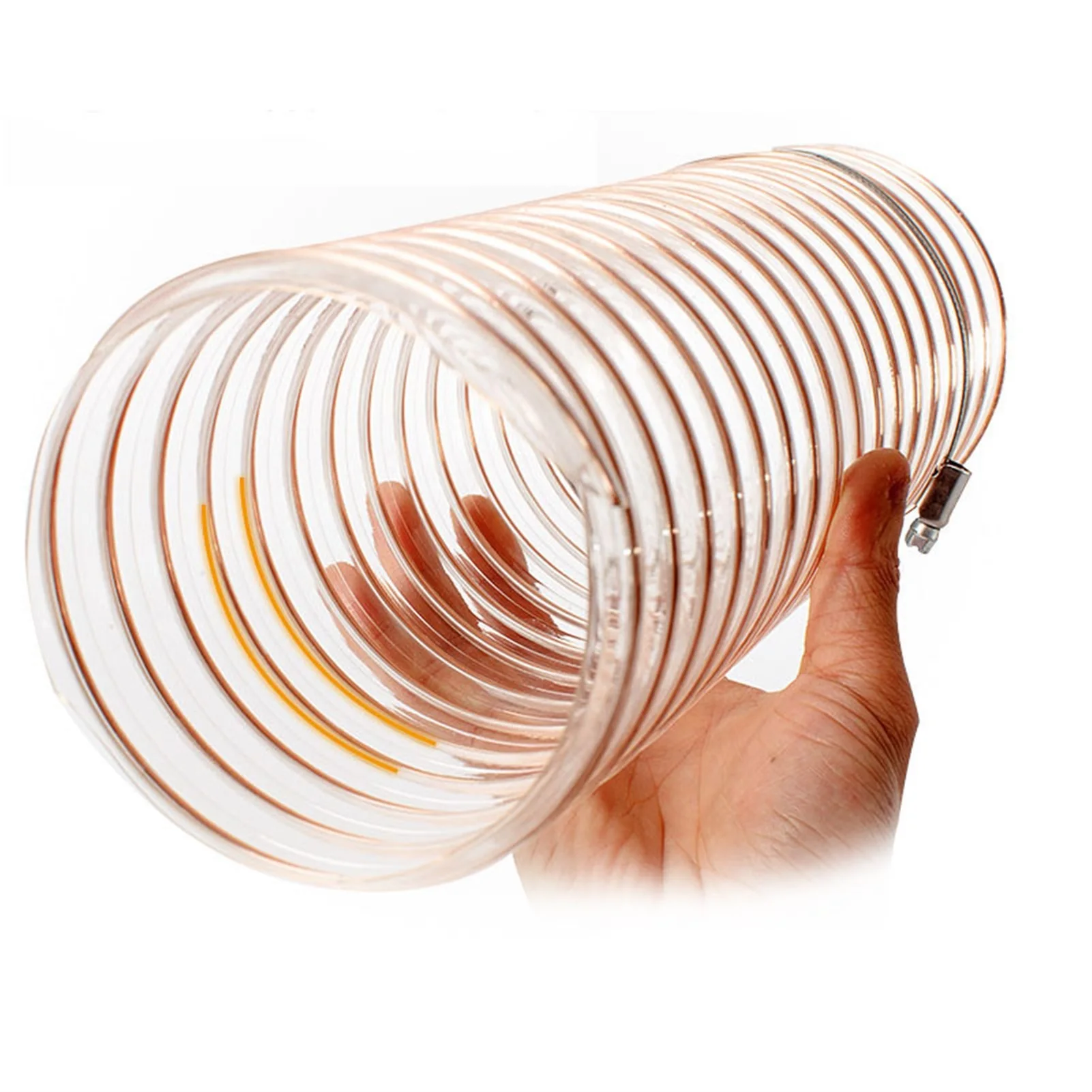 

PU Polyurethane Tube, With Stainless Steel Wire, Transparent Hose, Industrial Air Duct For Exhaust Air, 1M, Inner Diameter