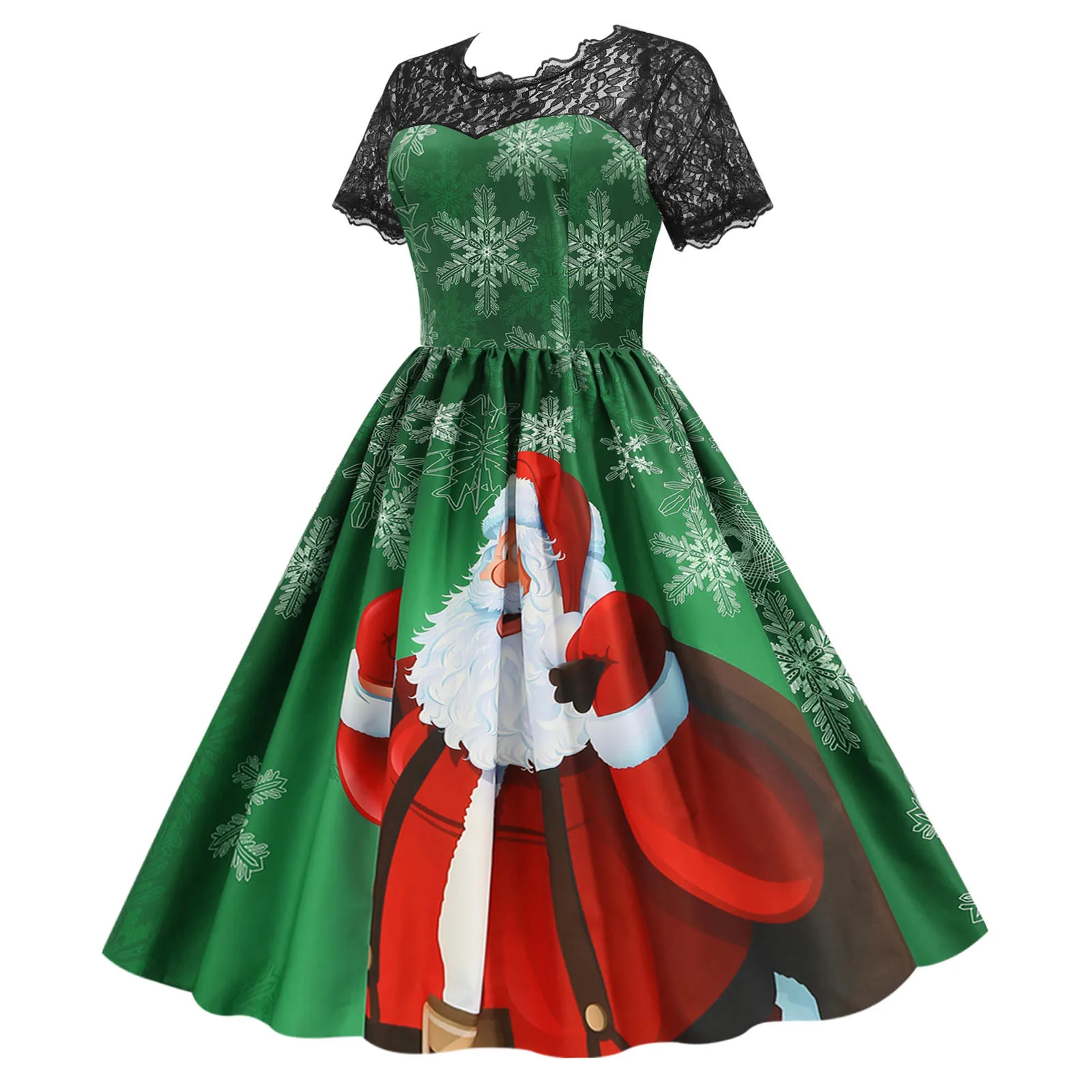 

Женское кружевное платье с коротким рукавом, с высокой талией