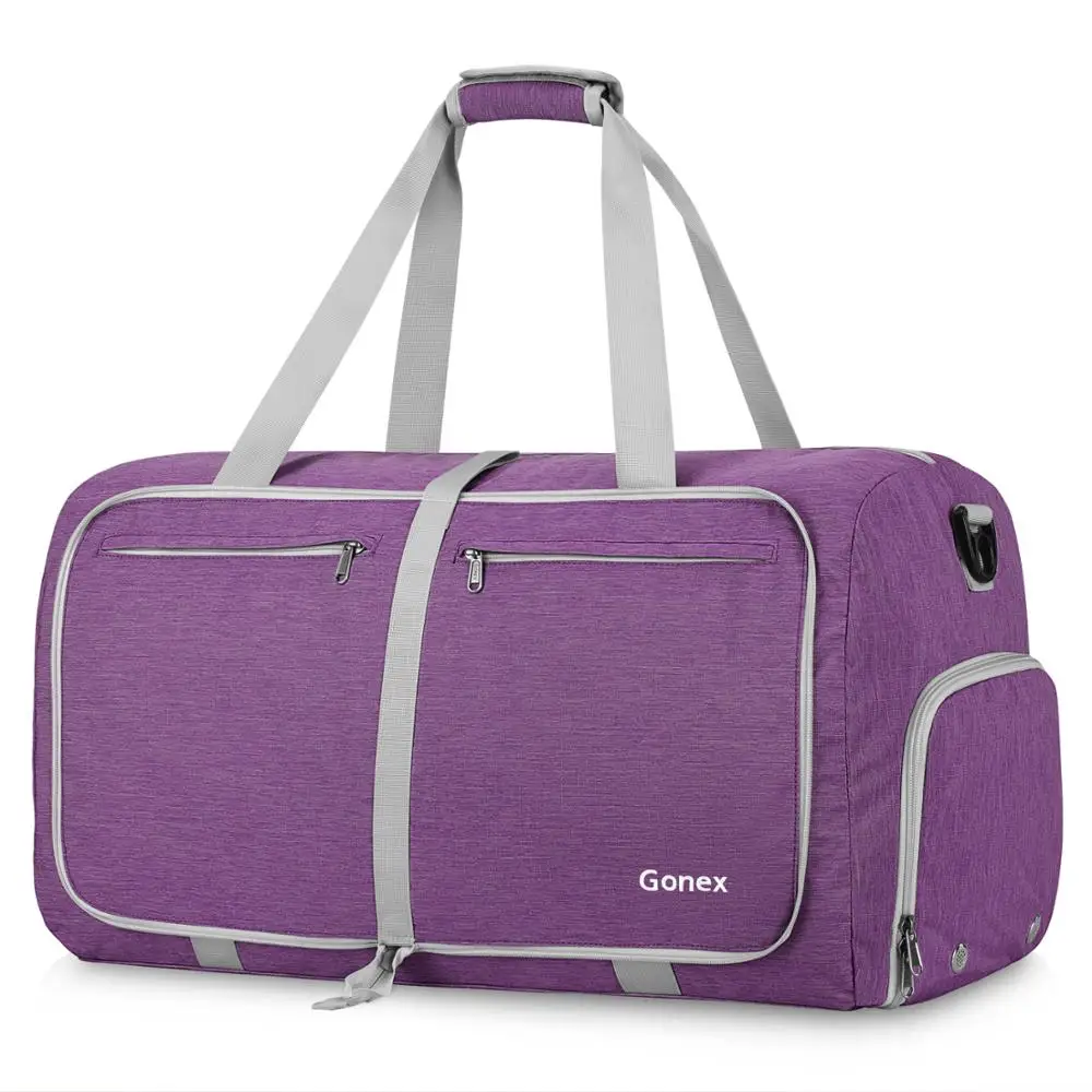 

Gonex 65L Fashion Men Travel Duffle Bags Large Polyester Luggage Suitcase Packable Handbag for Gym Weekend Holiday Business Trip