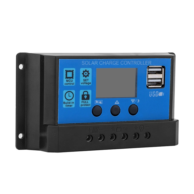 Home Painel de Carregamento de Bateria Controle de Carga de Baterias Automáticas de Alta Led de Alta Regulador Solar Qualidade 24v 20a. Pwm Qualidade. Usb 12v