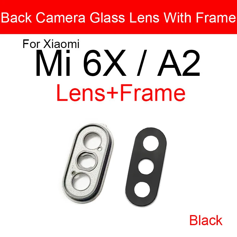 Задняя крышка объектива камеры стеклянная Рамка для Xiaomi Mi 6X A2 основная большая