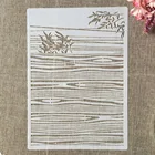 Трафареты для рисования стен, А4, 29 см, бамбуковые листья, деревянная текстура, раскраска для скрапбукинга, тиснильный альбом