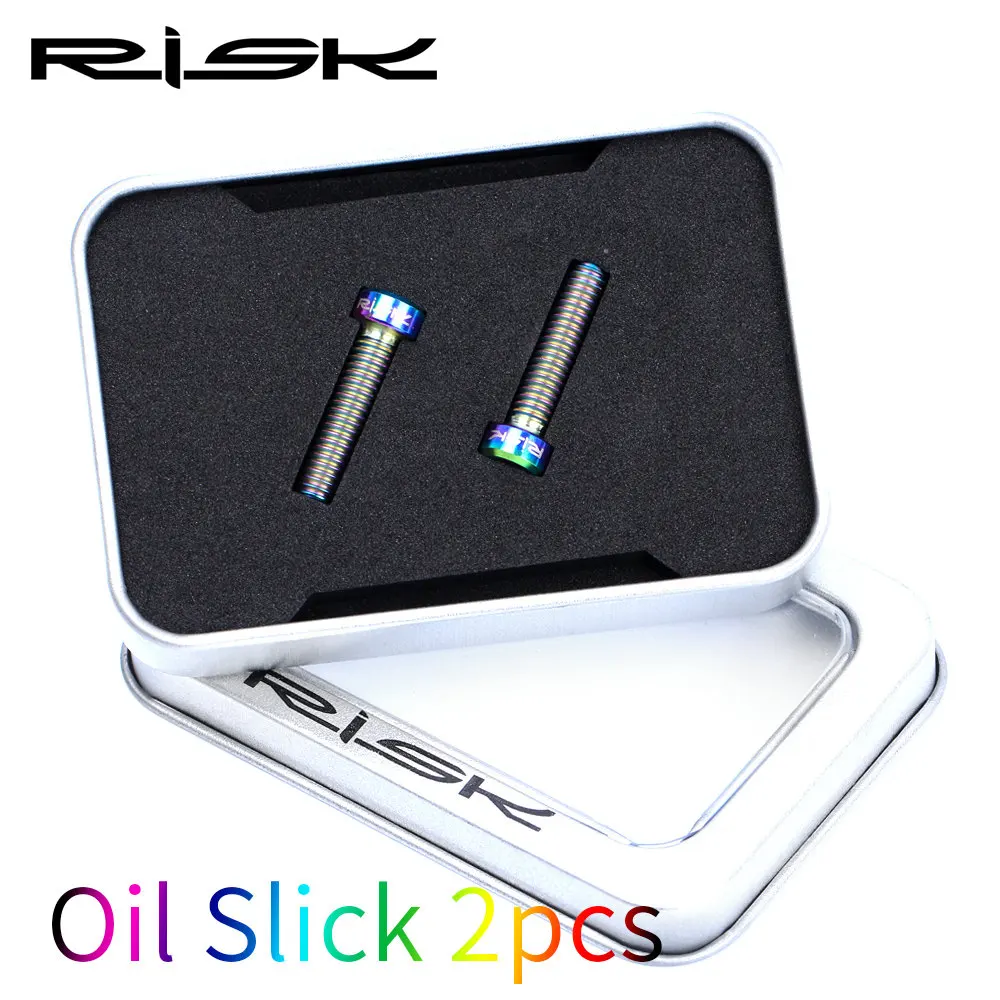 

2pcs Risk MTB Bike Disc Brake Caliper Bolts Titanium Alloy M6 * 23.5mm Bicycle Bolts Hollow for SHIMANO DEORE XT and SRAM GUIDE