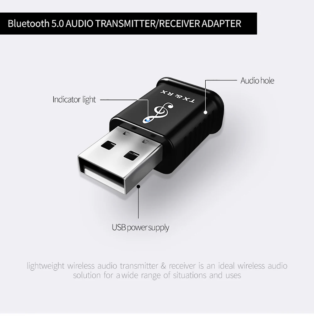 HEVARAL Bluetooth 5,0 приемник передатчик аудио мини 3,5 мм AUX Стерео музыка автомобильный ПК беспроводной передатчик Наушники с USB адаптер