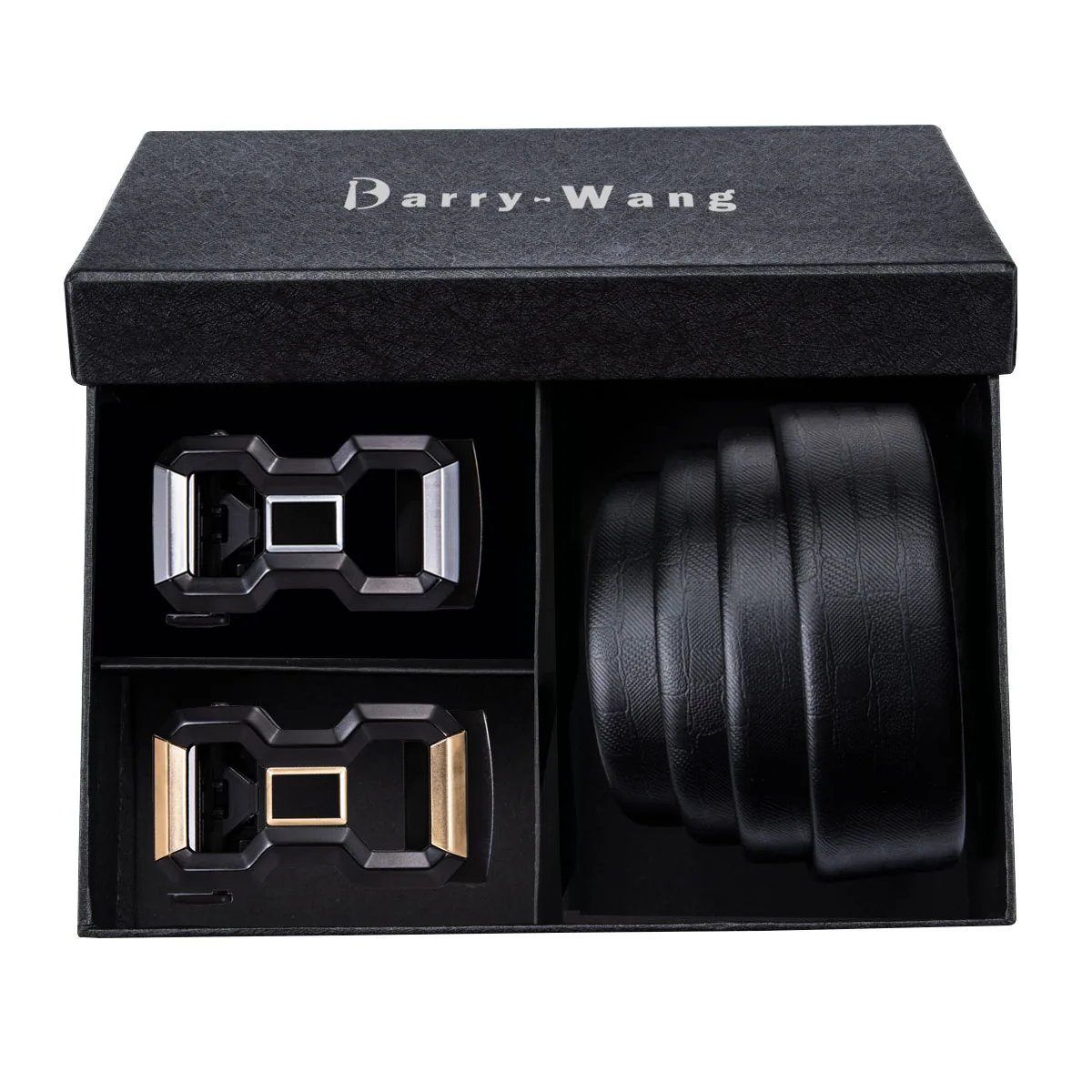 PB-01 Barry. Wang,, лучший Recom, для мужчин, ds, s, ремни, наборы в черной подарочной коробке, натуральная кожа, роскошный ремень, мужские ремни для мужчин - Цвет: WK-2124-2125-DEA
