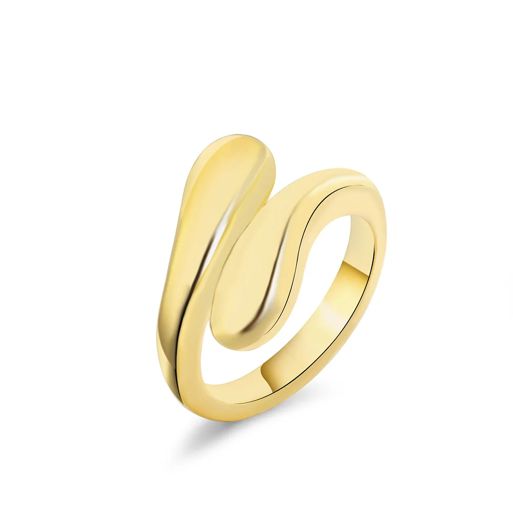 Серебряное позолоченное кольцо в форме капли воды модное ювелирное изделие