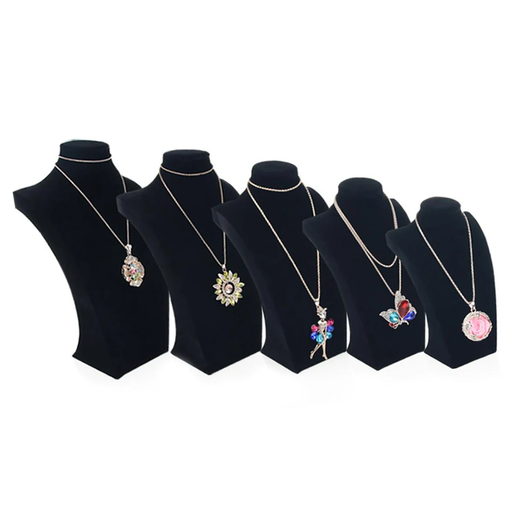 

Necklace Display Mannequin Pendant Display Elegantly Durable Black Velvet
