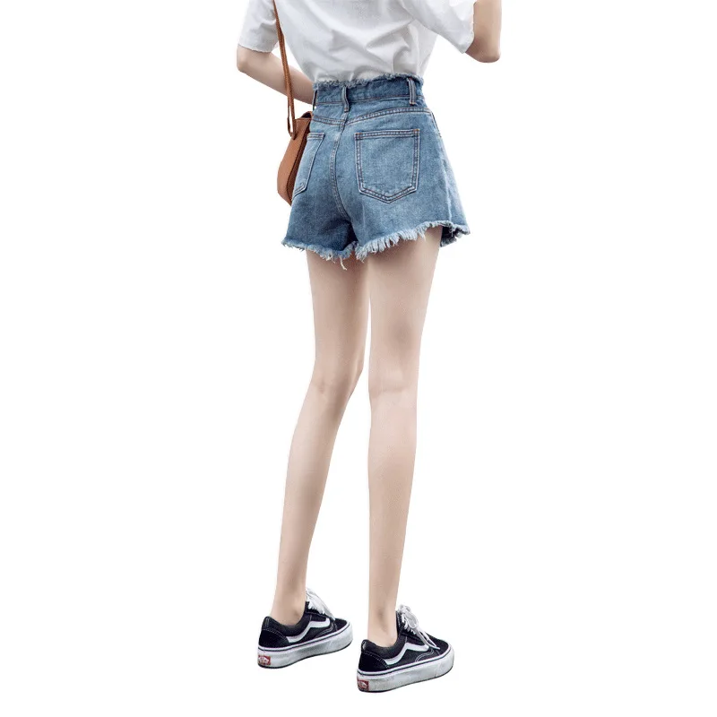 

New popular logo bull-puncher knickers female xia han edition high waist show thin loose burrs of joker a word wide hot pants le